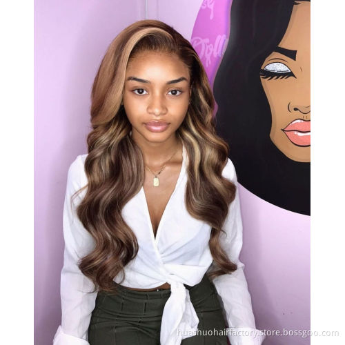 Wholesale Piano Hair Wigs Human Lace Front Closure Body Wave Full Virgin Brazilian Cuticle Aligned Lace Closure Human Hair Wig